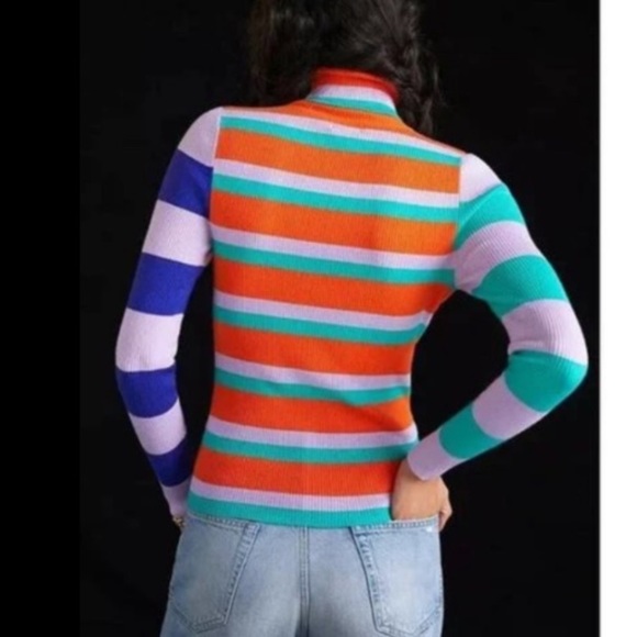 Anthropologie NWT Maeve Striped Turtleneck Sweater Size 1X. - Picture 3 of 14